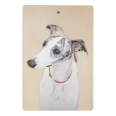 Mini Porte-bloc Whippet, whippet anglais, rupture, blanc, brindle, (Dos)