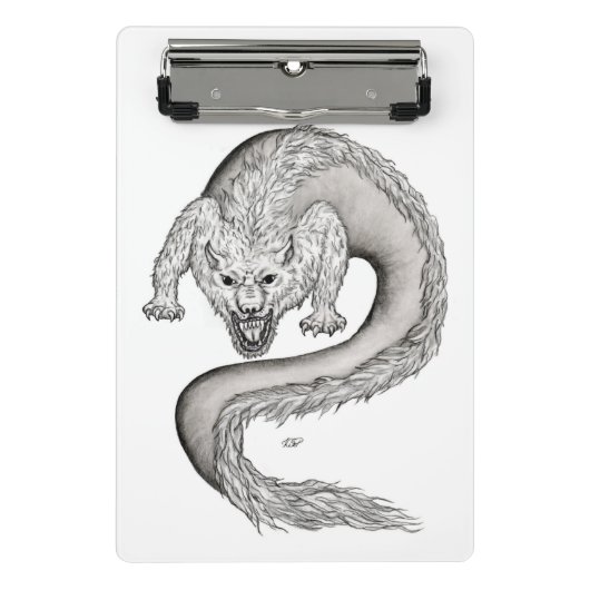 Mini Porte-bloc Wolfdragon design noir et blanc (Devant)