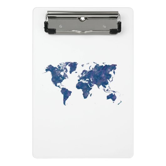Mini Porte-bloc World map in watercolor (Devant)