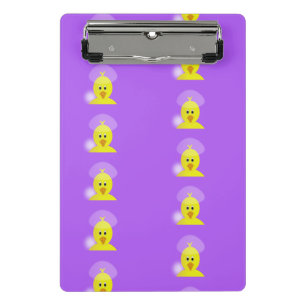 Mini Porte-bloc Yellow cute chick on purple