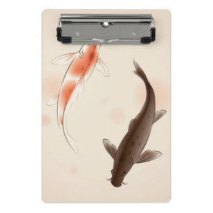 Mini Porte-bloc Yin Yang Koi pêche dans la peinture orientale de