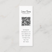 Mini Portrait QR Code Photographe Carte de visite (Dos)