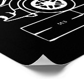 Mini - poster met blauwdruk (Hoek)