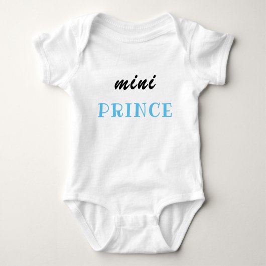 Mini Prince, Baby shower, pasgeboren jongen, Romper (Voorkant)