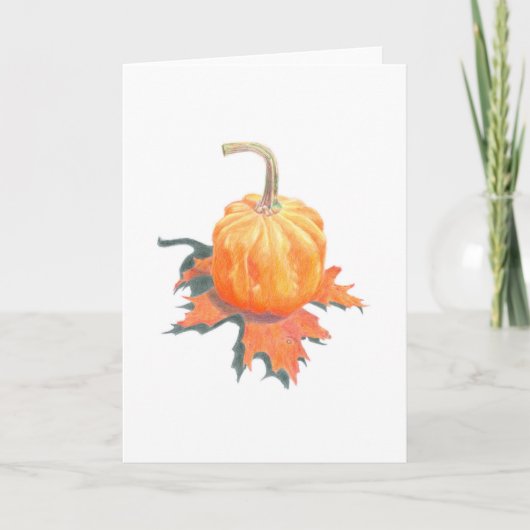 Mini Pumpkin op Oak Leaf Kaart (Voorkant)