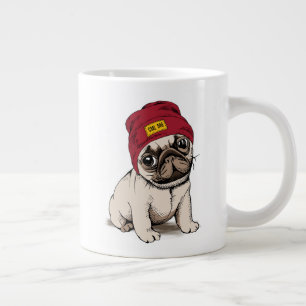 Mini Puppy Hipster Pug Extra Grote Beker