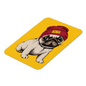 Mini Puppy Hipster Pug Magneet (Linkerzijde)