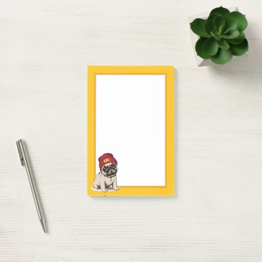 Mini Puppy Hipster Pug Post-it® Notes (Kantoor)