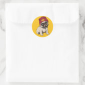Mini Puppy Hipster Pug Ronde Sticker (Tas)