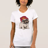 Mini Puppy Hipster Pug T-shirt (Voorkant)