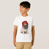 Mini Puppy Hipster Pug T-shirt (Voorkant volledig)