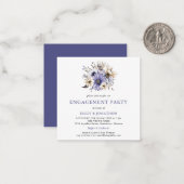 MINI | Purple Cream Floral Engagement Invitation (Devant/Arrière en situation)