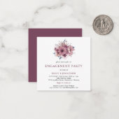 MINI | Purple Florals Engagement Party Invitation (Devant/Arrière en situation)