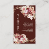 Mini QR Code Terracotta Boho Wedding Details  Informatiekaartje (Voorkant)