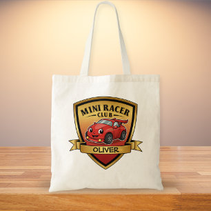 Mini Racer Club Badge – Mooie rode raceauto Tote Bag