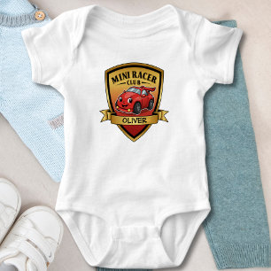 Mini Racer Club Badge – Schattige rode raceauto Romper