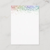 Mini Rainbow Glitter QR Code Weddenschap RSVP Informatiekaartje (Achterkant)