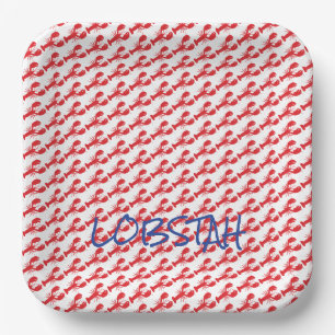 Mini Red Lobsters White Maine Blue LOBSTAH Papieren Bordje