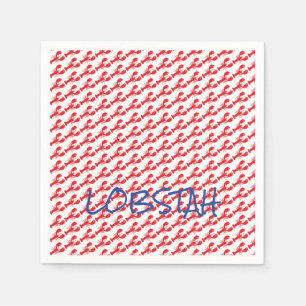 Mini Red Lobsters White Maine Blue LOBSTAH Servet