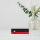 Mini Red Star carte de visite rouge noir maigre (Debout devant)