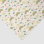 Mini Regenboog Toss op Geel Schattige Retro Patroo Tissuepapier (Detail)