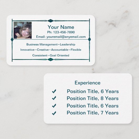 Mini reprise Carte de visite Vert foncé (Devant / Derrière)