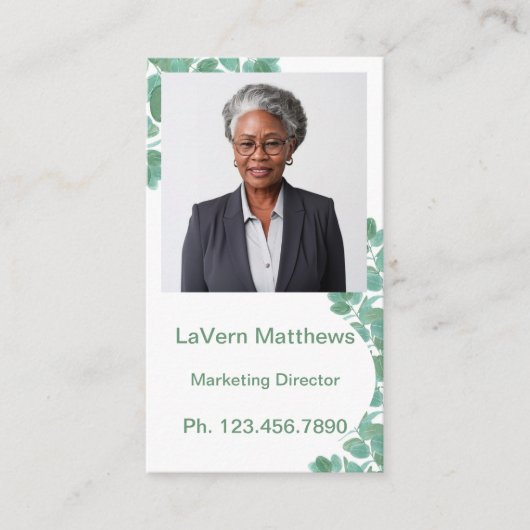 Mini Resume Kaart | Kaart voor netwerken Groen Contactkaartje (Voorkant)