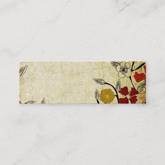 Mini Rétro carte de visite de fleurs (Devant)