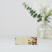 Mini Rétro carte de visite de fleurs (Debout devant)