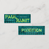 Mini Rétro carte de visite vert-foncé de mosaïque (Devant / Derrière)