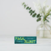 Mini Rétro carte de visite vert-foncé de mosaïque (Debout devant)