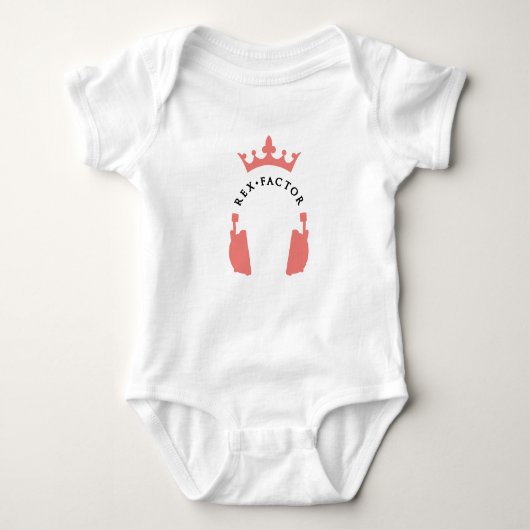 Mini Rex fan baby groeit Romper (Voorkant)