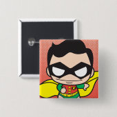 Mini Robin Vierkante Button 5,1 Cm (Voorkant /achterkant)