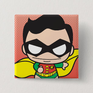 Mini Robin Vierkante Button 5,1 Cm