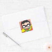 Mini Robin Vierkante Sticker (Envelop)