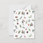 Mini Rode Bes Zwart & Wit Foto Prettig Kerstfeest Notitiekaartje (Achterkant)