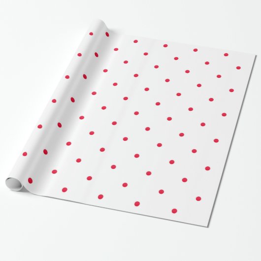 Mini Rode Waterverf Polka Dots Cadeaupapier (Uitgerold)