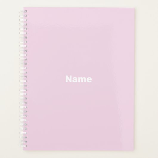 Mini-rose clair nom personnalisé année monogramme (Devant)