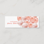 Mini Rose Gold Balloons Carte de visite de planificatio (Devant)