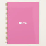 Mini rose personnalisé texte année monogramme mode<br><div class="desc">Minuscule rose personnalisé année de texte monogramme initiales nom simple moderne élégant personnalisé Planner. Texte blanc personnalisé sur arrière - plan couleur unie rose.</div>