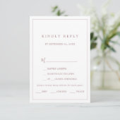 Mini-Rose Typographie Or Menu Choix RSVP (Debout devant)