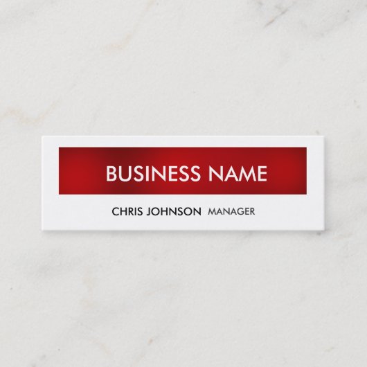 Mini Rouge Blanc Skinny Carte de visite moderne tendanc (Devant)