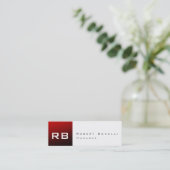 Mini Rouge Blancs Monogramme Carte de visite maigre (Debout devant)