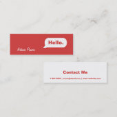 Mini Rouge maigre simple de carte de visite du message (Devant / Derrière)