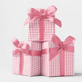 Mini roze geruite check cadeaupapier