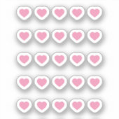 Mini roze harten Stickers instellen (Voorkant)