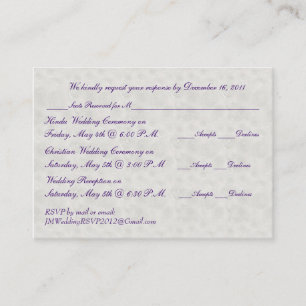 Mini RSVP carte de perle et d'argent