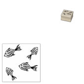 Mini Rubber Stamp vis, Visstempel, zomer Rubberstempel (Gestempeld)