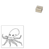 Mini rubberstempel octopus, inktvis stempel, marin 	rubberstempel (Gestempeld)