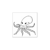 Mini rubberstempel octopus, inktvis stempel, marin 	rubberstempel (Afrduk)